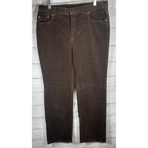 Charter Club Denim - Charter Club Jeans Womens 12 Brown Corduroy Mid Rise Straight Stretch